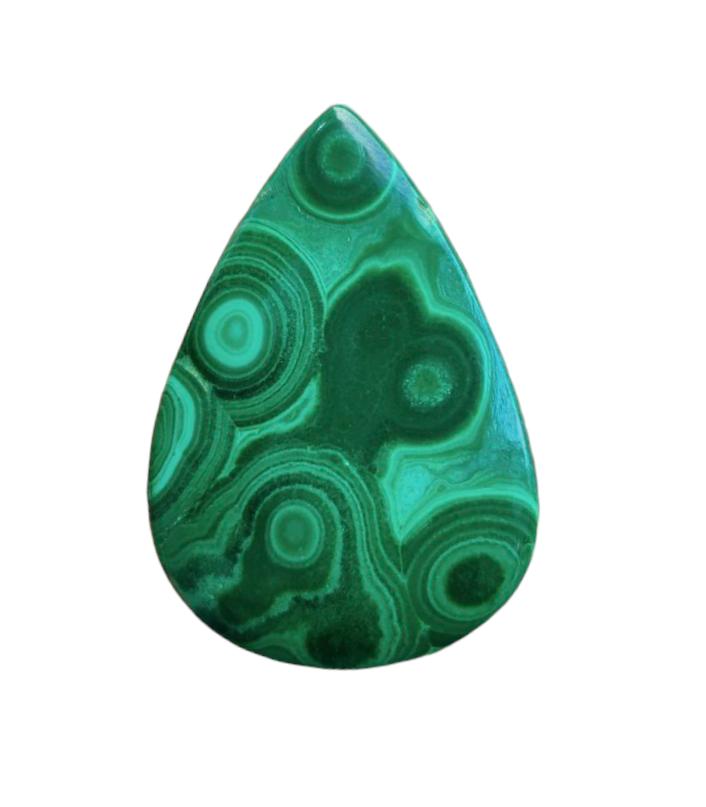 Pendent Size Pear Natural Malachite Cabochon, 56.60 Carat, Healing Gemstone, Loose Stones, Malachite Cabochon, 40x28x4 MM.