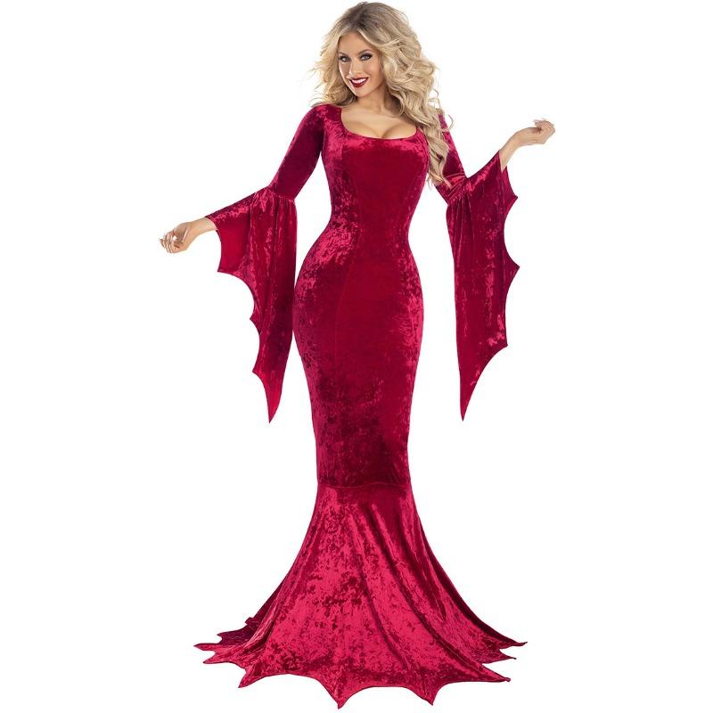 S-XL Stil Gotic Catifea Liliac Vrăjitoare Mireasă Fantomă Vrăjitoare Vampir Rochie