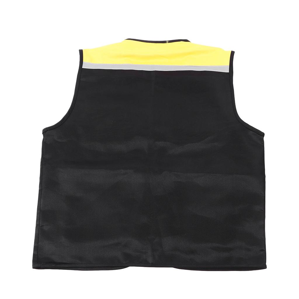Work Vest Reflective Multi Pockets Practical Engineer Vest for Construction Site Mechanical Operation Black 3xl