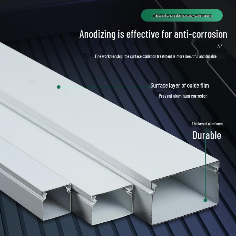 Aluminum Square Wire Trunking with Concealed Metal Clip Cover