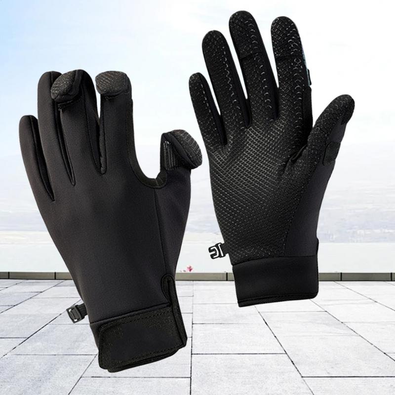 Winter Fishing Gloves Winter Warm Fingerless Hunting Gloves For Men Touchscreen Cold Weather Warm Gloves Non-Slip Fishing