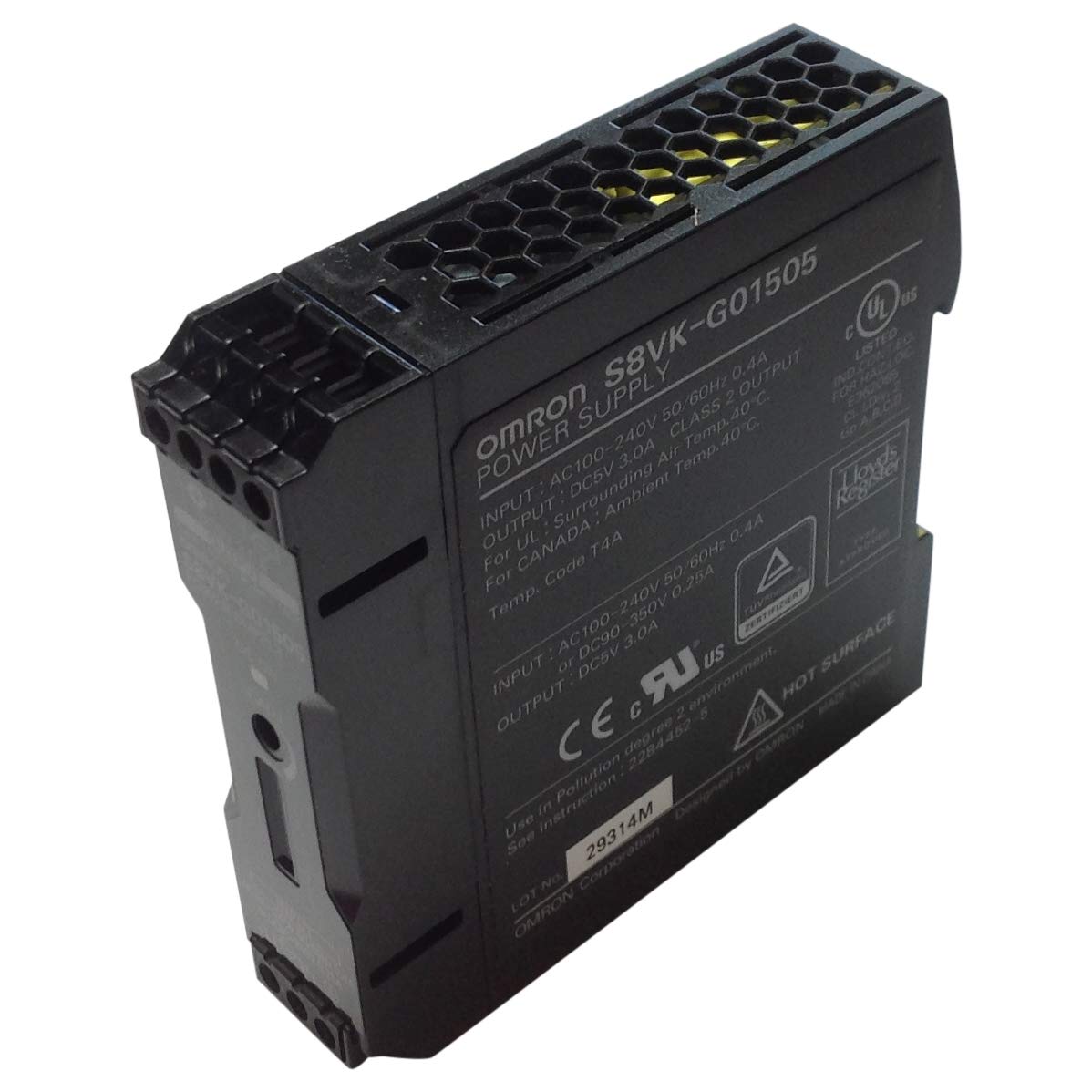 

OMRON Switching Power Supply, Single-Phase, 15W, AC100-240V Input/DC90-350V Input, 5V3A Output (Official Product Number: S8VK-G01505)