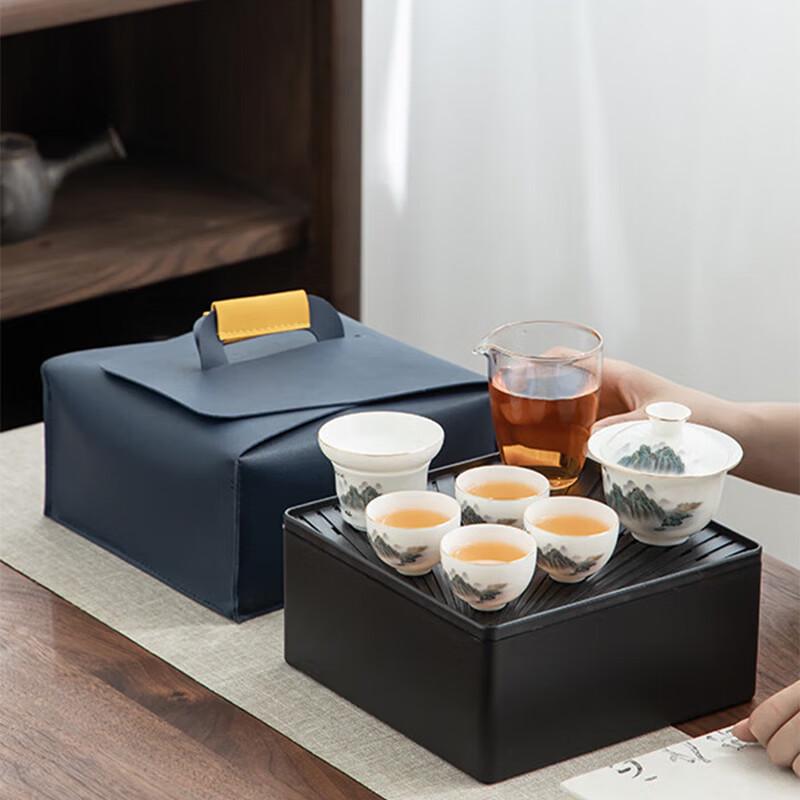 

Portable Ceramic Kung Fu Tea Set (1 Pot, 4 Cups)