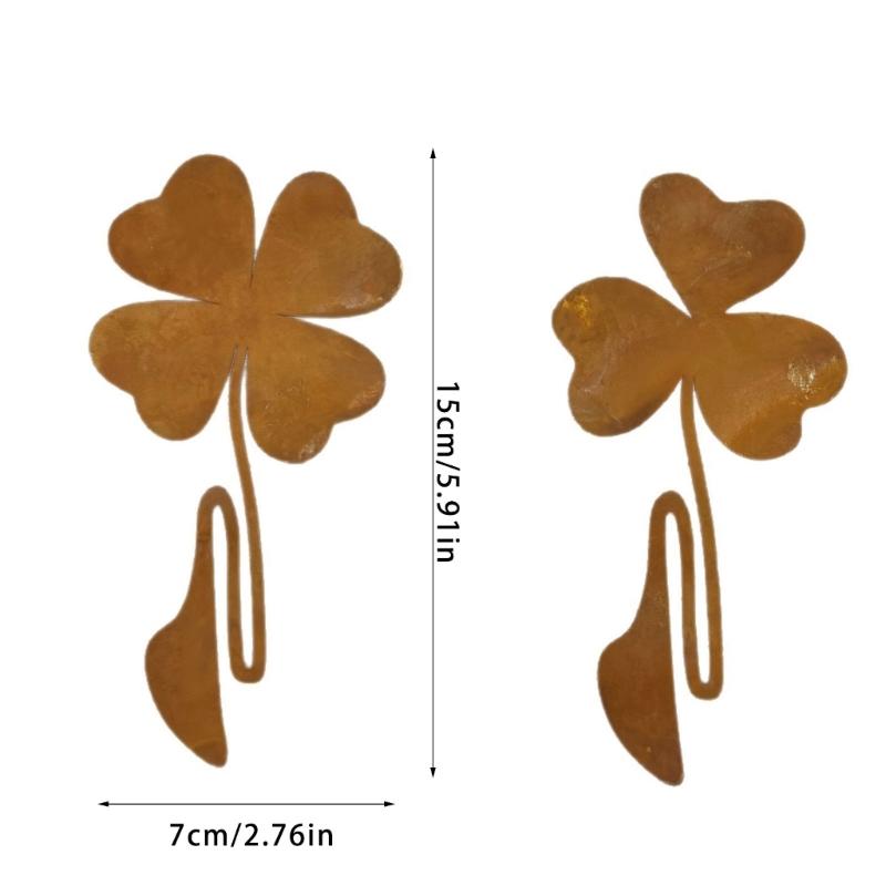 2pcs Artistic Three Leaf Shape Lawn Ornaments Garden Insert Signs For Gardens Patios And Balconies