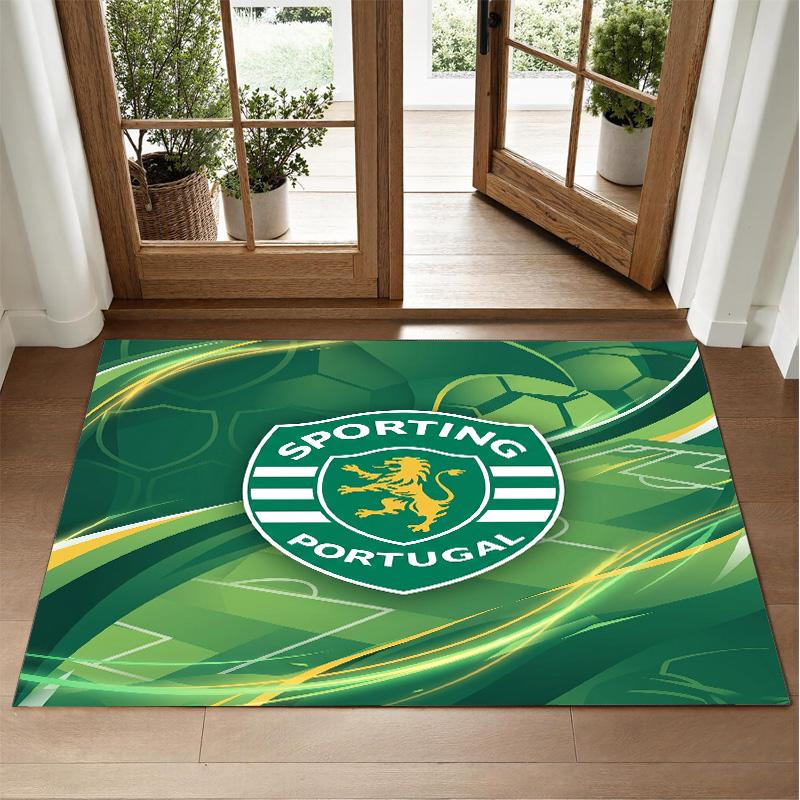 Sporting CP FC Design Crystal Velvet Rug Soft Decorative Mat for Bedroom Entrance