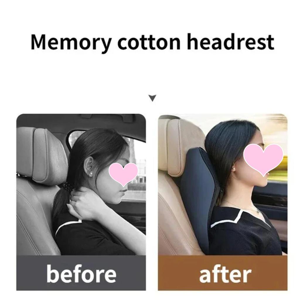 Car Seat Headrest Pad 3D Memory Foam Pillow Head Neck Fabric Cushion Foam Memory Breathable Support Mesh