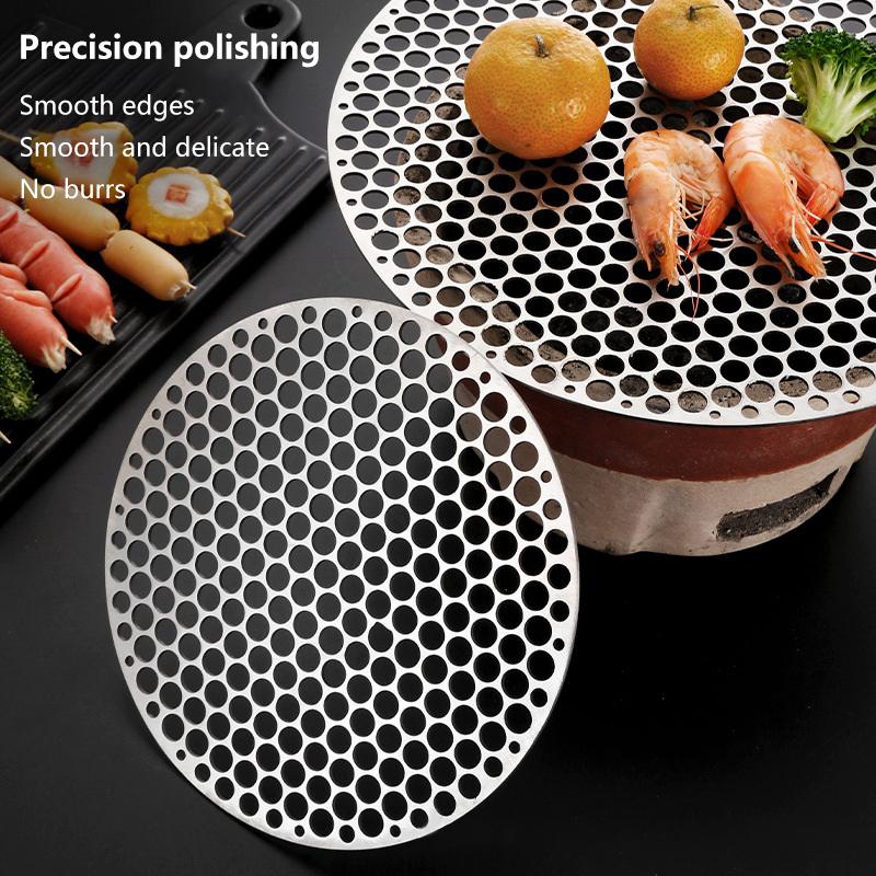 Plasă Grătar Inox 18-30Cm Ustensilă Grătar Plasă Grătar Rotundă Camping Picnic Mâncare Grătar Accesorii Bucătărie