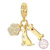 Gilded Elegant 925 Silver Leopard Butterfly Firefly Charms Beads Fit Bracelet DIY Wedding Party Fine Jewelry Gift