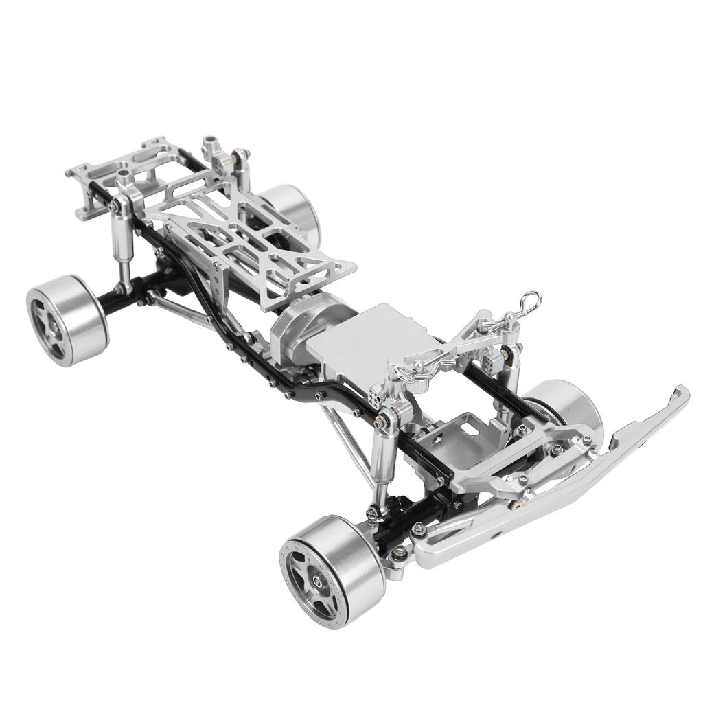 RC Car Chassis Frame Kit Aluminium Alloy Frame with Wheel Hubs for   SCX24 C10 1/24 RC Car