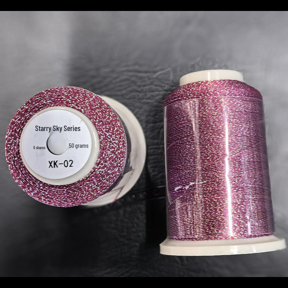 Starry Sky Gradient Yarn: 6-Strand Purple Illusion Tassel for DIY Bracelet & Handmade Weaving Accessories.