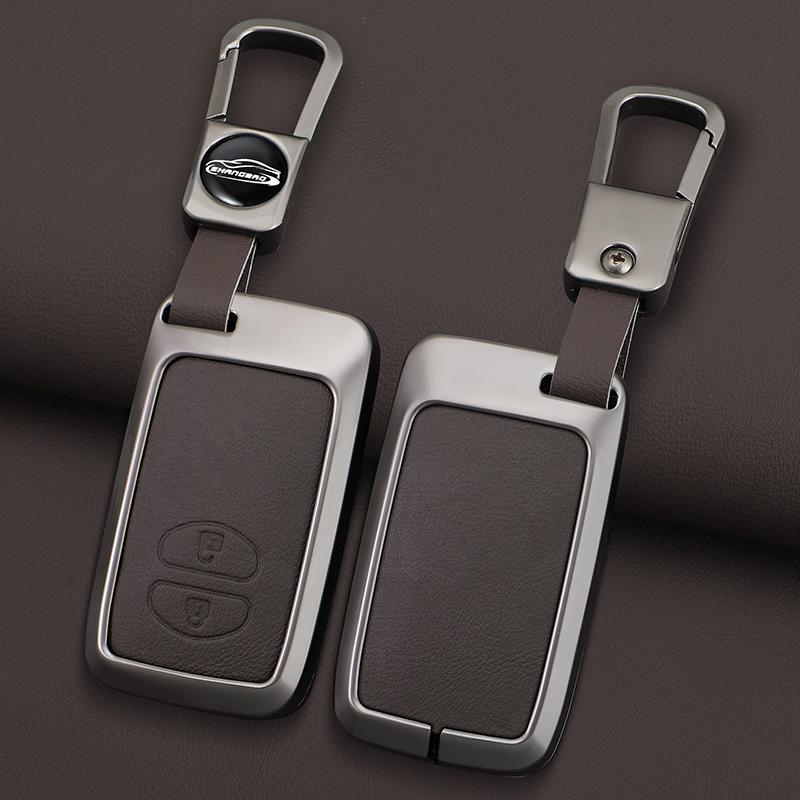 Zinc Alloy Leather Car Key Case Shell Cover for Toyota Prius 30 Alpha Aqua Land Cruiser Auris for Lexus LC 200 2012 - 2014 Parts
