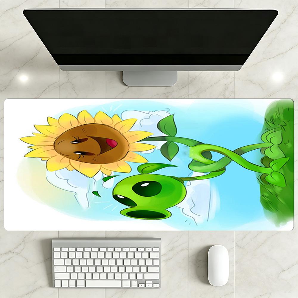 Plants Vs. Zombies Large Mouse Pad Desk Mouse Pad Computer Desk Mat Non-Slip Rubber Bottom Office Desk Accessory