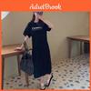 Summer Loose Fit Printed Midi Dress With Short Sleeves For Plus Size Women