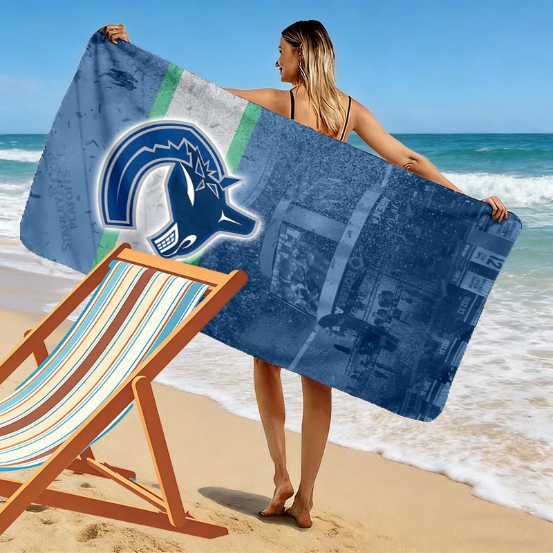 VANCOUVER CANUCKS Print Beach Towel, Large Soft Quick Dry Towel for Beach Camping Swimming