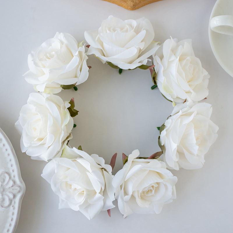 10PCS Artificial Flowers Wedding Garden Silk Rose for Home Decoration Accessories Party Christmas Wreath Headwear Wrist Flower