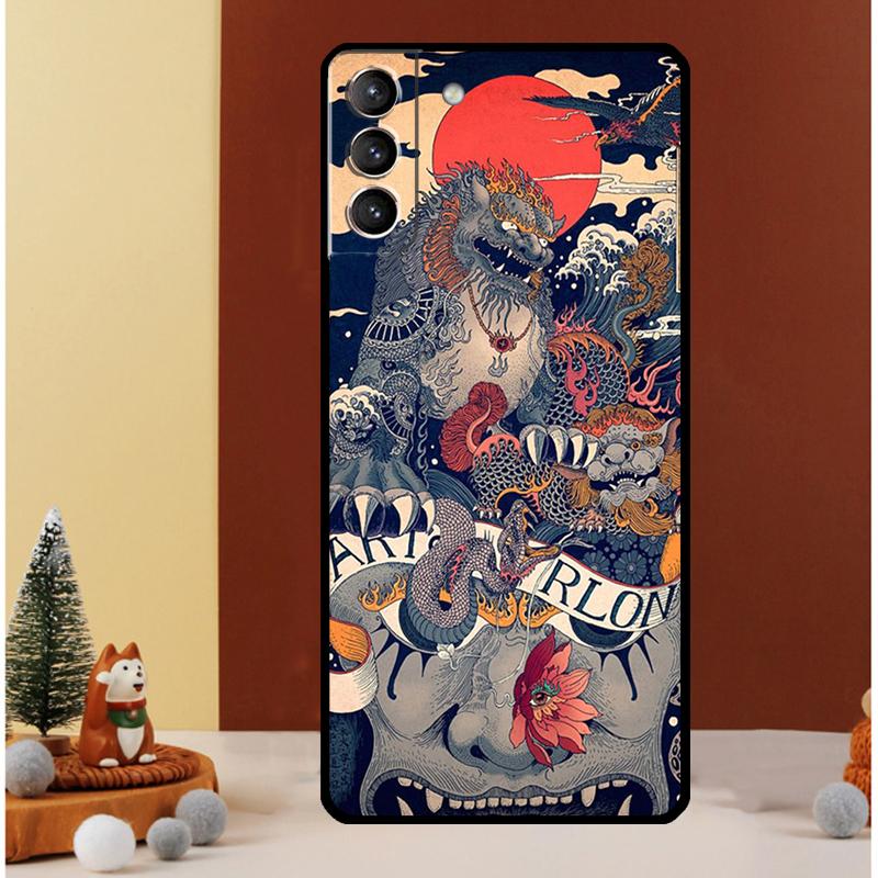 Japanese Style Art Japan Case For Samsung Galaxy S24 S26 Ultra S21 S22 S20 S23 S25 Ultra S10 Plus S25 FE Cover Funda