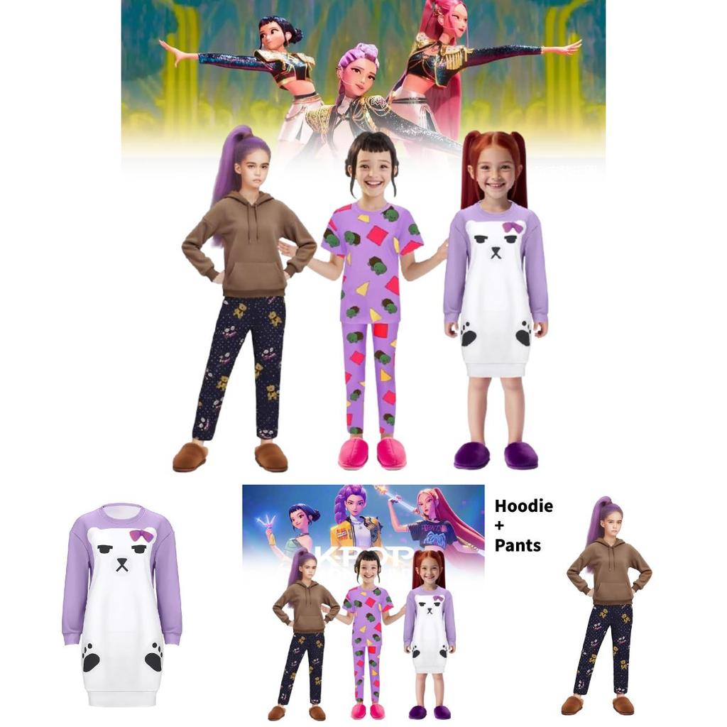 Kpop Demon Hunters Rumi Mira Zoey Sleep Suit With Polyester For Costume Events And Cosplay