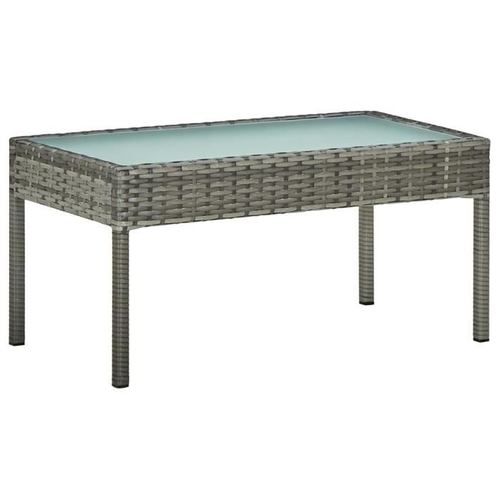 VidaXL Salon de jardin 4 pcs avec coussins Résine tressée Gris