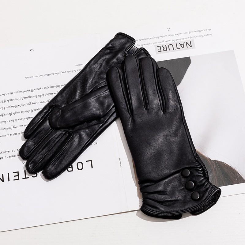 Womens Genuine Leather Gloves Winter Warm Touchscreen Compatible Fashion Outdoor Sport