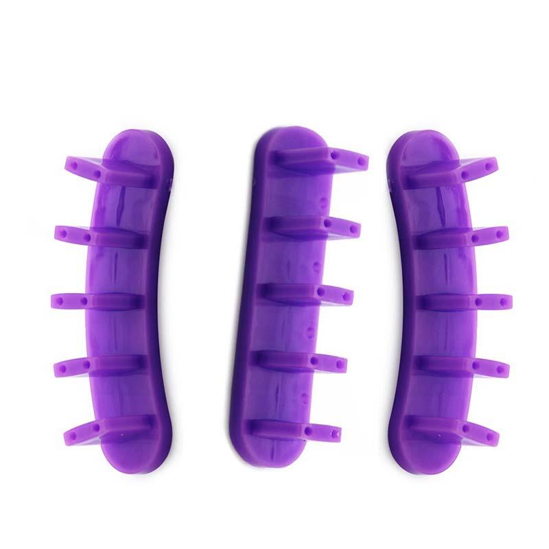 kads 3pcs Plastic Tip Stand Display with 10 Natural False Nail Tips Practice Training Use Nail Art False Tips Training Tool