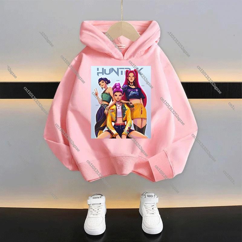 KPop Lovci démonů Dětská kreslená mikina s kapucí 2025: Stylový unisex pulovr pro kluky a holky, ležérní mikina v novém stylu