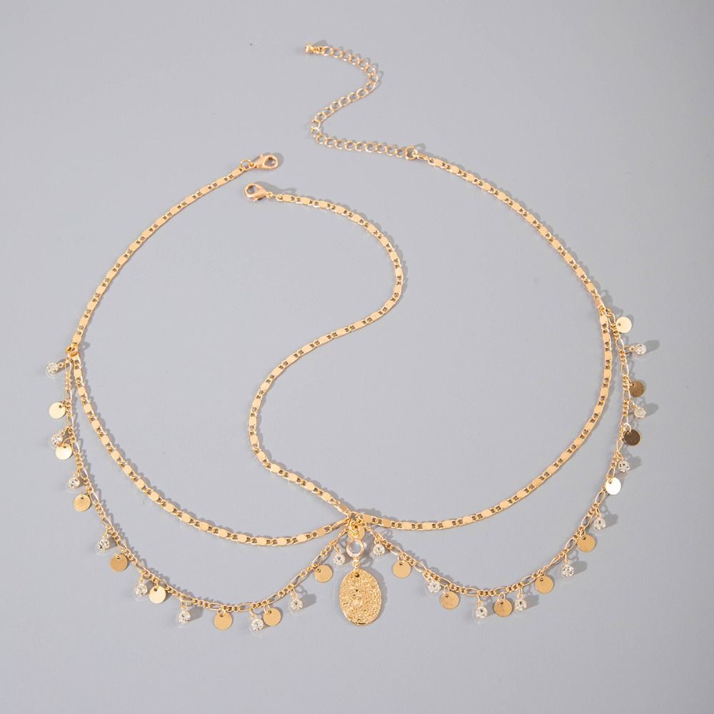 Crystal Bohemian Forehead Headpiece Fairy Rhinestone Forehead Chain Long Tassels Hair Chain Girls