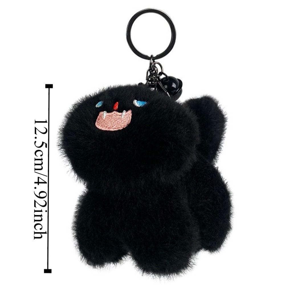 Wagging The Tail Cat Plush Doll Keyring Pompom Ball Cat Plush Pendant Cat Plush Keychain  Bag Decor