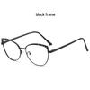 Color-Changing Anti-Blue Light Cat Eye Glasses with Rhinestones and Myopia-Compatible Flat Lenses