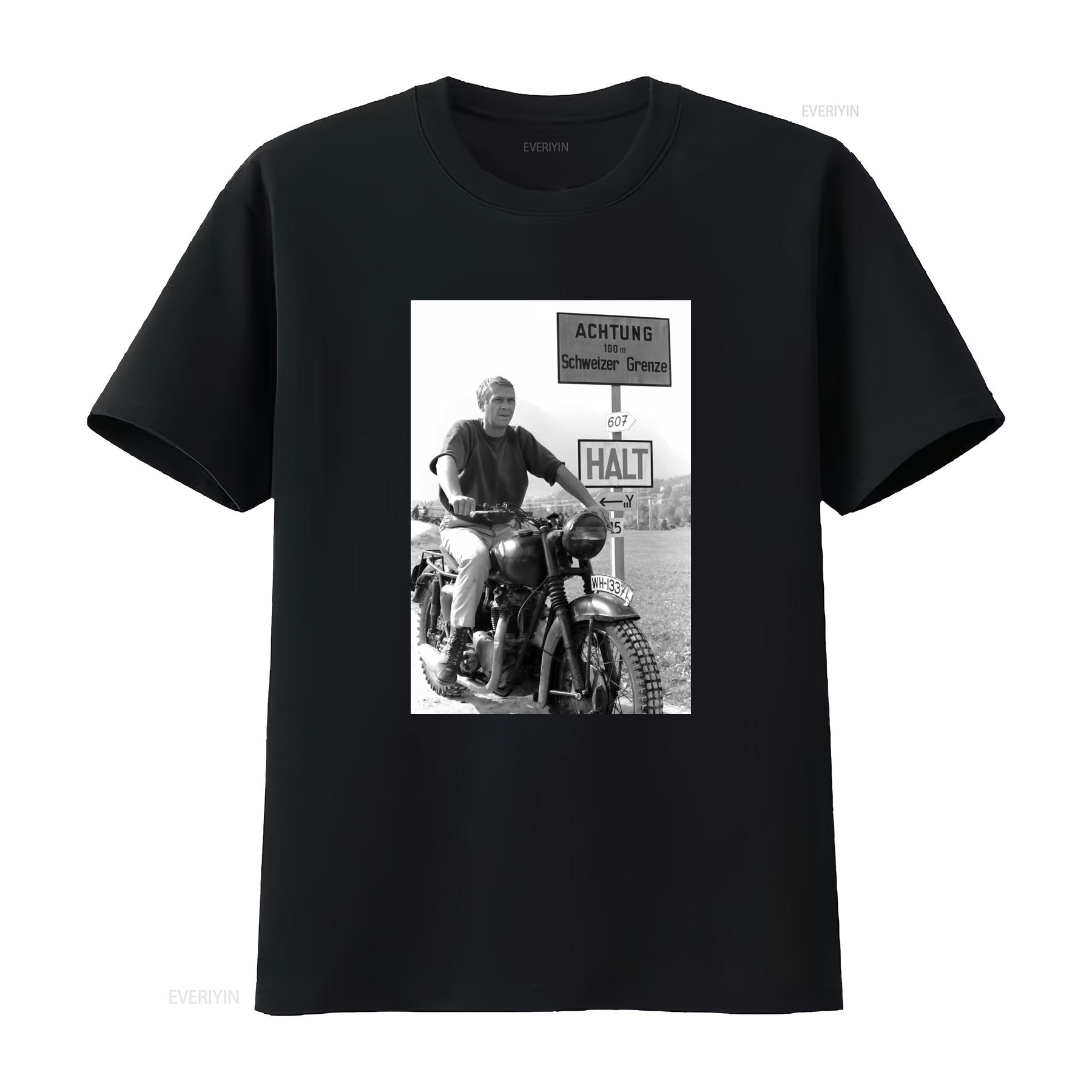 

The Great Escape Vintage Classic Biker Motorcycle T Shirt 9056 Retro Style Lover vintage Washed Stylish Versatile Unisex 4XL