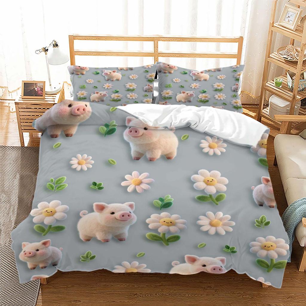 Cartoon Three-Dimensional Series Digital Printing Three-Piece Bedding Kit Bedding Kit