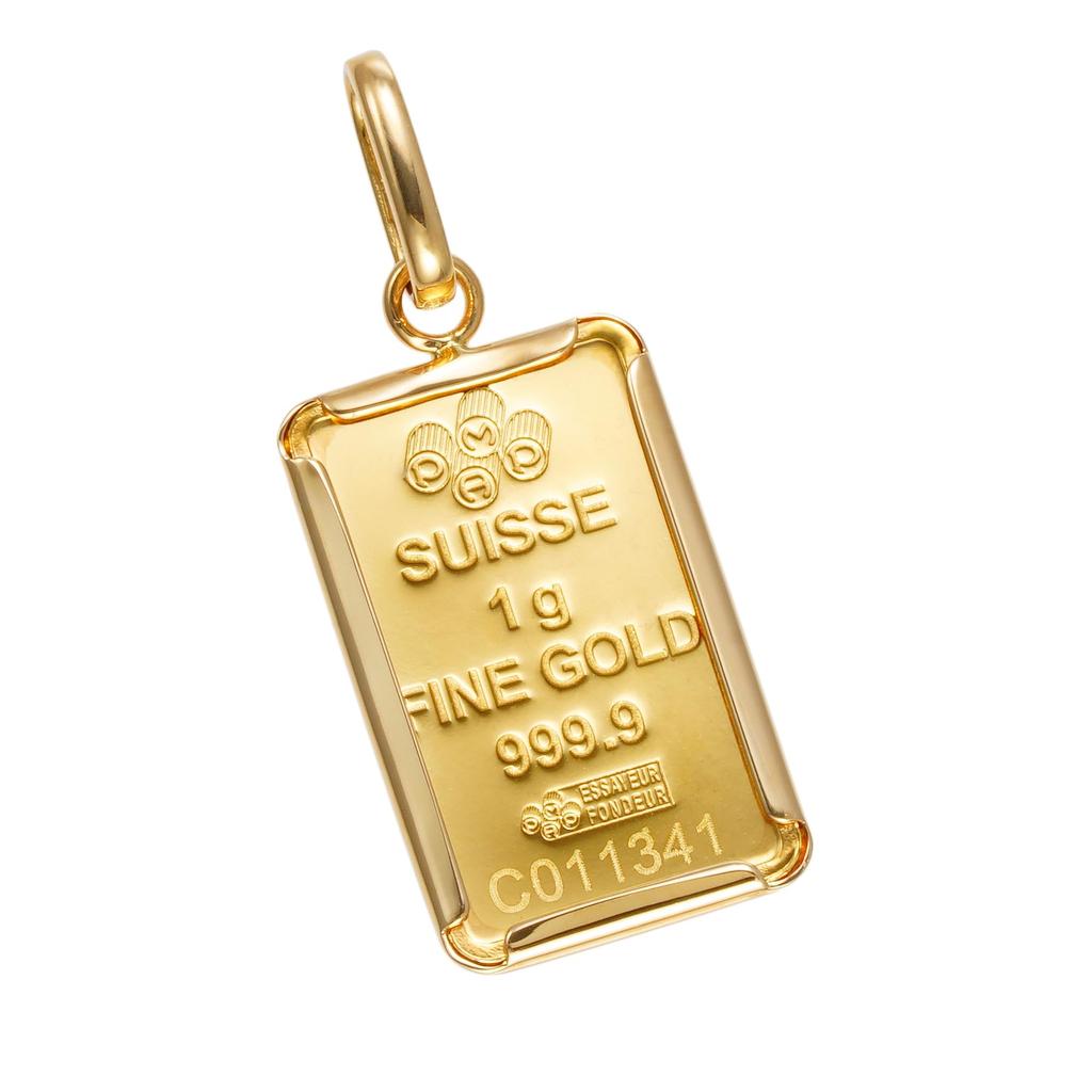 24K Pure Gold Maria Pendant Simple 18K Engraved [SPERANZA] Top, 1g, Frame,