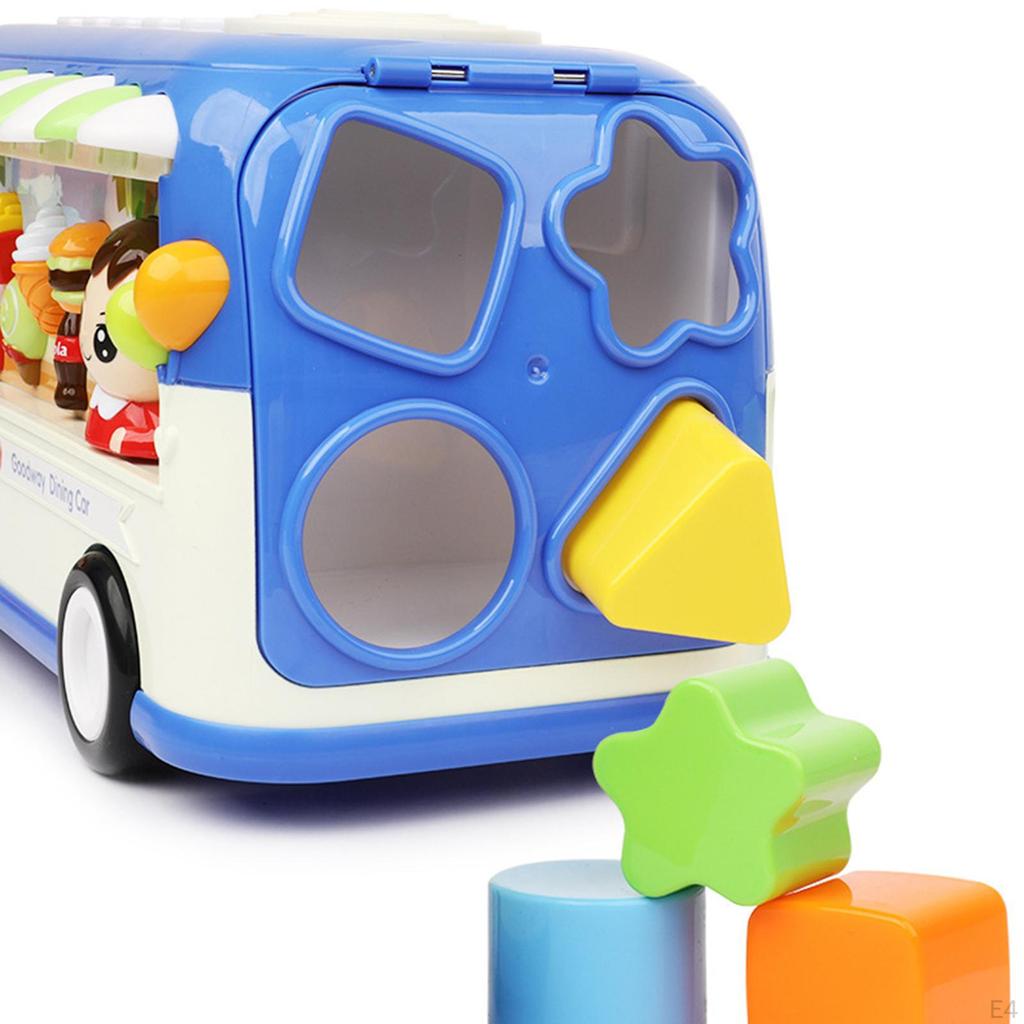 Baby Musical Bus Toys Busy Learning Food Toy Cartoon Intellectual School for Party
