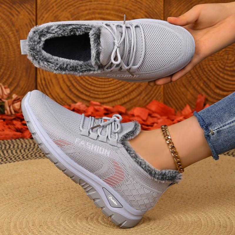 Womens Winter Warm Fleece Lined Flat Ankle Boots Non-slip Comfortable Casual Shoes Mom