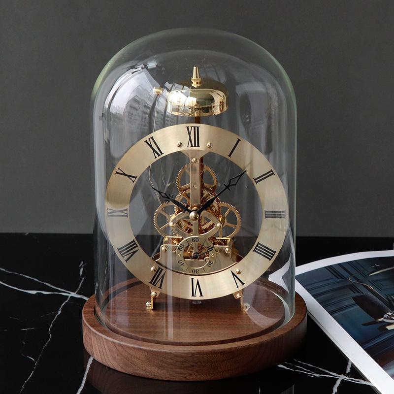 Black Walnut Solid Wood Alarm Clock with Night Light: Pure Time Mechanical Movement