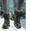 Women Winter Plus Velvet Snow Boots Casual Suede Lace Up Warm High Cotton Shoes Large Thick Bottom Camouflage Shoe