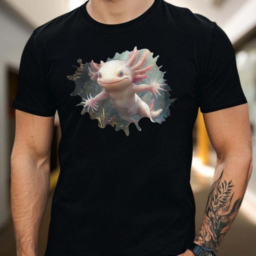 T-Shirt Herren Axolotl Motiv Baumwolle Größe S bis 5XL