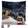 Nordic Christmas Tapestry Watercolor Christmas Tree Print Bedside Hanging Cloth Bedroom Background Cloth