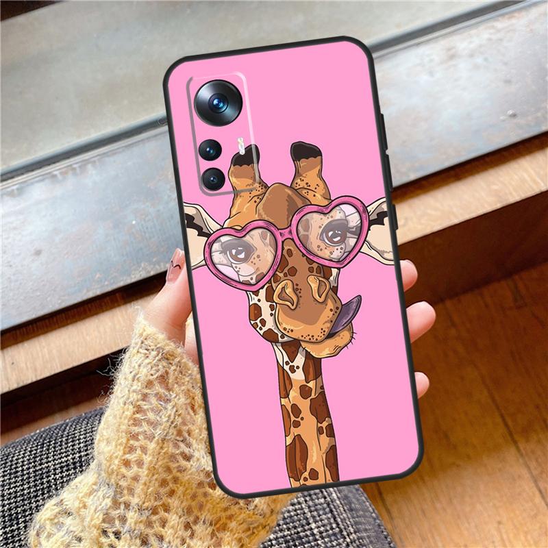 Cute Cartoon Animal Giraffe Cover For Xiaomi 17 Pro Max 15 14 Ultra 13T 14T 15T Pro POCO X7 X3 X5 X6 Pro F5 F6 F7 Case