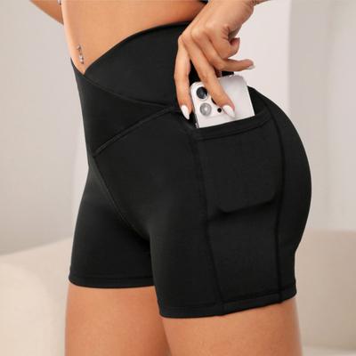 Sport-Shorts für Damen, Kontrolle mit enger Kompression, Hüftlift, hohe Taille, dehnbarer Bauch, Handytaschen