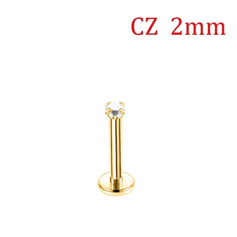 1 Stück G23 Titan Piercing CZ Stein Innen Gewinde Labret Monroe Lippenring Tragus Nagel Helix Ohrstecker 16G 18G Körperschmuck