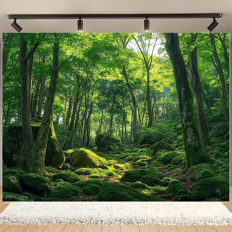 2D Green Woods Background for Wedding & Outdoor Event Decoration