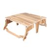 Wooden Folding Picnic Basket Table Outdoor Portable 2 in 1 Vintage with Wine Glass Holder