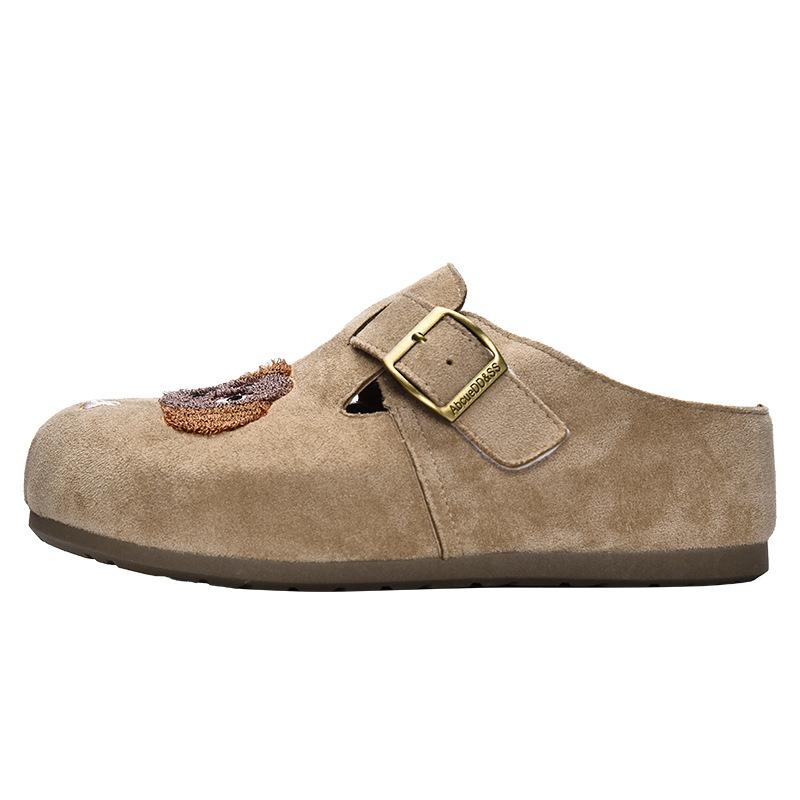 New products are on sale in autumn, new retro thick-bottomed lazy one-pedal bag head and half slippers 5907