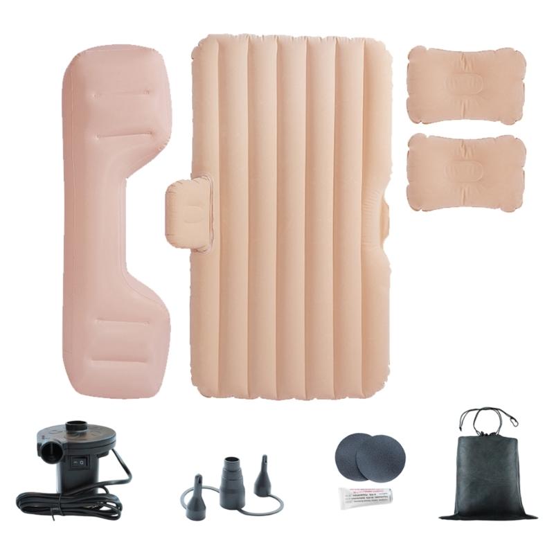 Travel Air Bed T Shape Not Slip Base Body Shape Waves Design Double Layer Leakproof Pad for Car Backseat Children