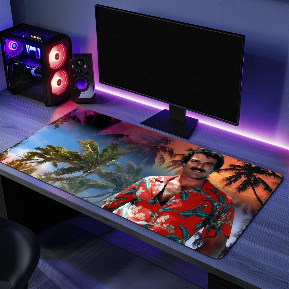 Tom Selleck Magnum P Thomas Magnum s Mouse Pad Large Desk Mat Keyboard Ergonomic Office Rubber PC Nonslip Antifray Home Custom 800x300x2mm