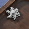 Sparkling Rotatable Snowflake Brooch Light Luxury Zinc Zinc Alloy Zircon Badge Creative Snowflake Pin  Gift