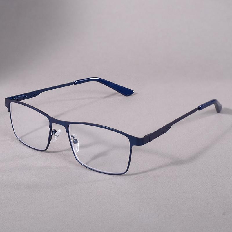 Men Business Full-Frame Design Reading Glasses Blue Light Blocking Flexible Classical Retro Presbyopia Eyeglasses With Spring +1