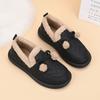 Winter New Fashion Warm Casual Soft-soled Cotton Shoes Women's Leather Waterproof Velvet Thickened Doudou Shoes