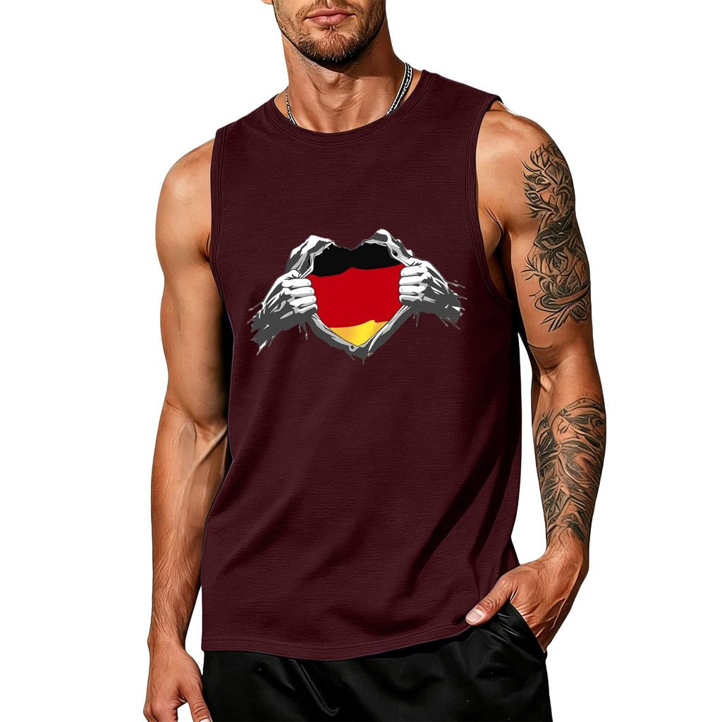 Men's Sleeveless Tank Top Fan Support Shirt with Graphic Print for Sports Events Casual Summer Wear Lightweight Breathable Fabric