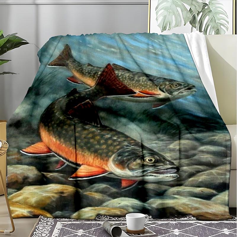 Koi-Fisch Lotus Fleecedecke, Glückskarpfen Überwurf